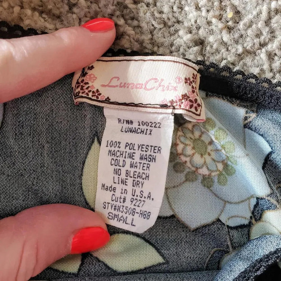 Vintage Black Green & Blue Floral Skirt by LunaChix / 90s Skirt / Y2K - Picture 2 of 10